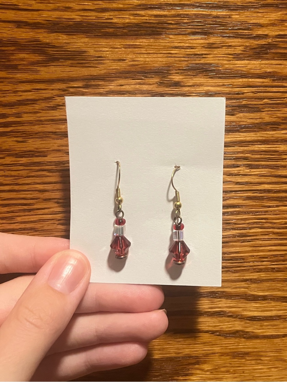 Red Crystal Drop Earrings